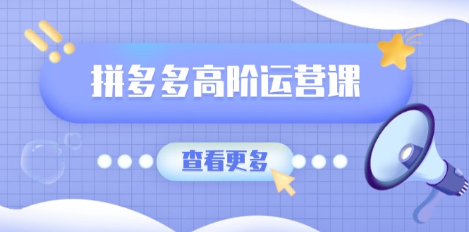 （14327期）拼多多高阶运营课：极致群爆款玩法，轻付费无尽复制，打造单品爆款之路网赚项目-副业赚钱-互联网创业-资源整合-私域引流-黑科技软件-引流软件哲客网创