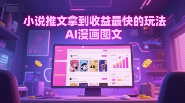 小说推文拿到收益最快的玩法，AI漫画图文网赚项目-副业赚钱-互联网创业-资源整合-私域引流-黑科技软件-引流软件哲客网创