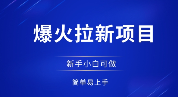 爆火拉新项目，有手就行，小白轻松入门，日入1张拉新整套流程网赚项目-副业赚钱-互联网创业-资源整合-私域引流-黑科技软件-引流软件哲客网创