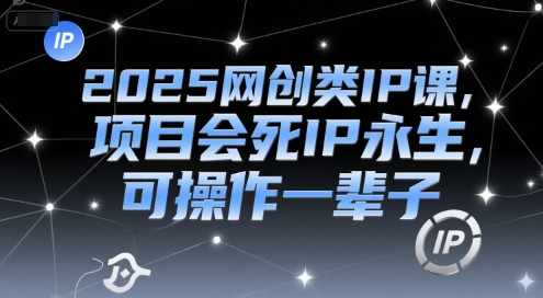 2025网创类IP课，项目会死IP永生，可操作一辈子网赚项目-副业赚钱-互联网创业-资源整合-私域引流-黑科技软件-引流软件哲客网创