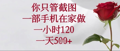 你只管截图，一部手机在家操作，一小时120.一天5张【揭秘】网赚项目-副业赚钱-互联网创业-资源整合-私域引流-黑科技软件-引流软件哲客网创