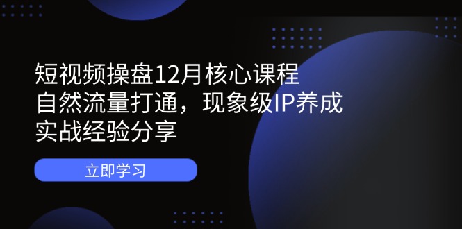 （14447期）短视频操盘12月核心课程：自然流量打通，现象级IP养成，实战经验分享网赚项目-副业赚钱-互联网创业-资源整合-私域引流-黑科技软件-引流软件哲客网创