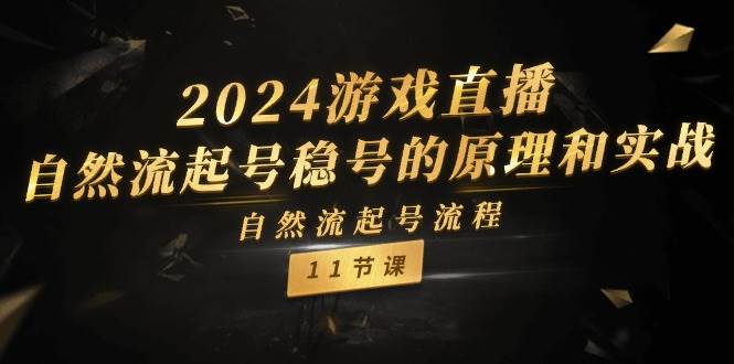 2024游戏直播-自然流起号稳号的原理和实战，自然流起号流程（11节）网赚项目-副业赚钱-互联网创业-资源整合-私域引流-黑科技软件-引流软件哲客网创