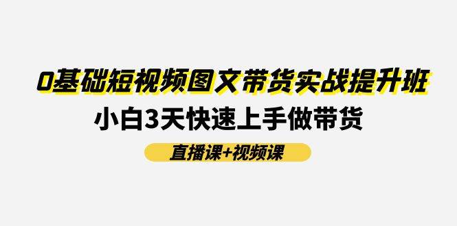 0基础短视频图文带货实战提升班(直播课+视频课)：小白3天快速上手做带货网赚项目-副业赚钱-互联网创业-资源整合-私域引流-黑科技软件-引流软件哲客网创